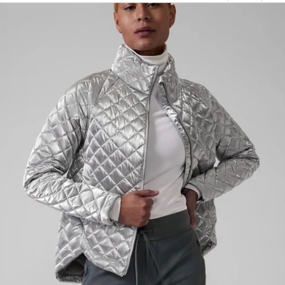 NWT Athleta Whisper Featherless Metallic Jacket